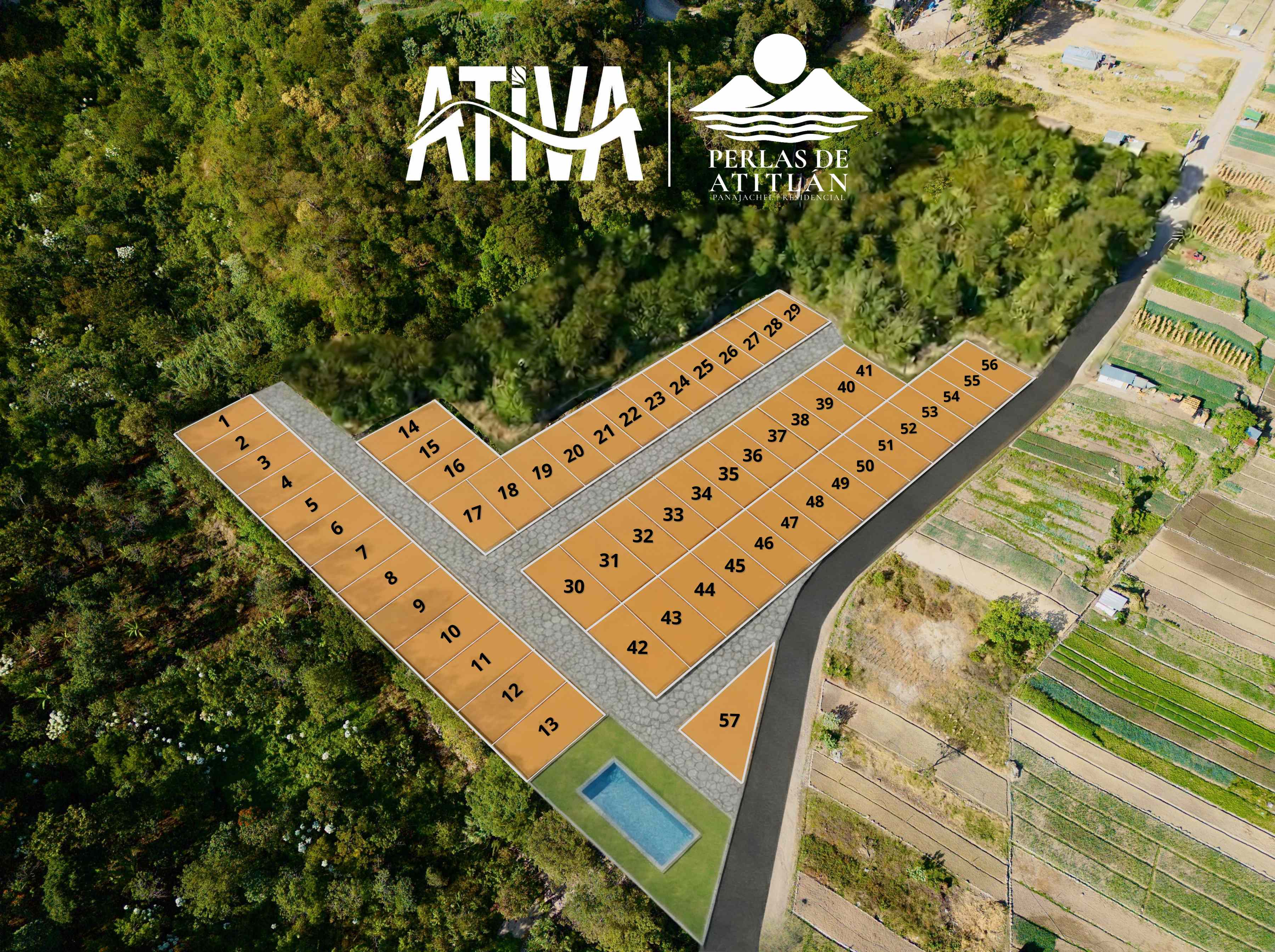 Vista aérea de los lotes